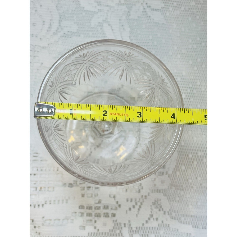 Antique 1800s Buttermilk Glass Goblet Open Sugar Bowl Diamond Starburst - Picture 7 of 7